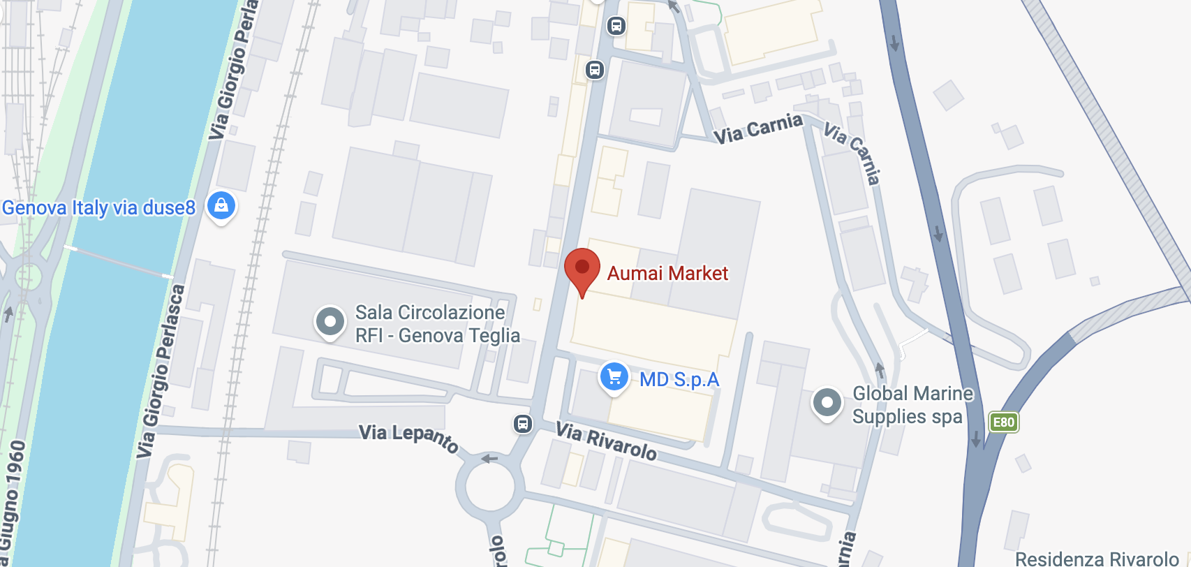 Posizione del negozio Aumai a Genova Rivarolo su Google Maps